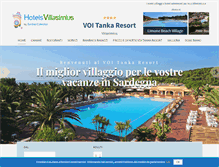 Tablet Screenshot of hotelsvillasimius.com